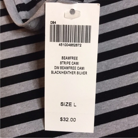 Soma Seamfree Stripe Cami with Stretch in Black/Heather Silver, Size Large - Picture 7 of 12